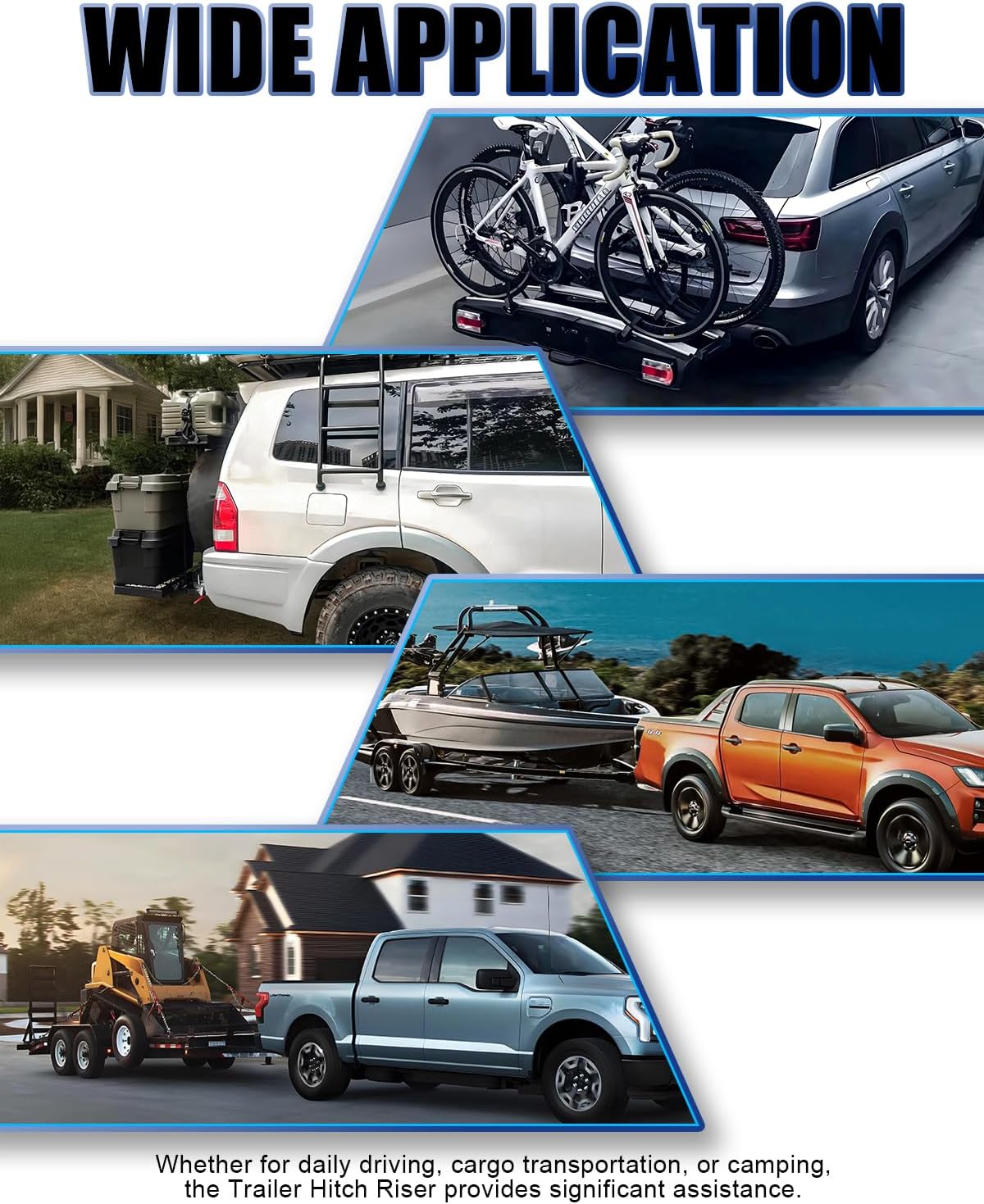 Patented Design Hitch Riser | Adjustable Trailer Hitch Extension | 4-10 Drop/Rise Hitch Adapter with 5000 lbs Horizontal Load Capacity